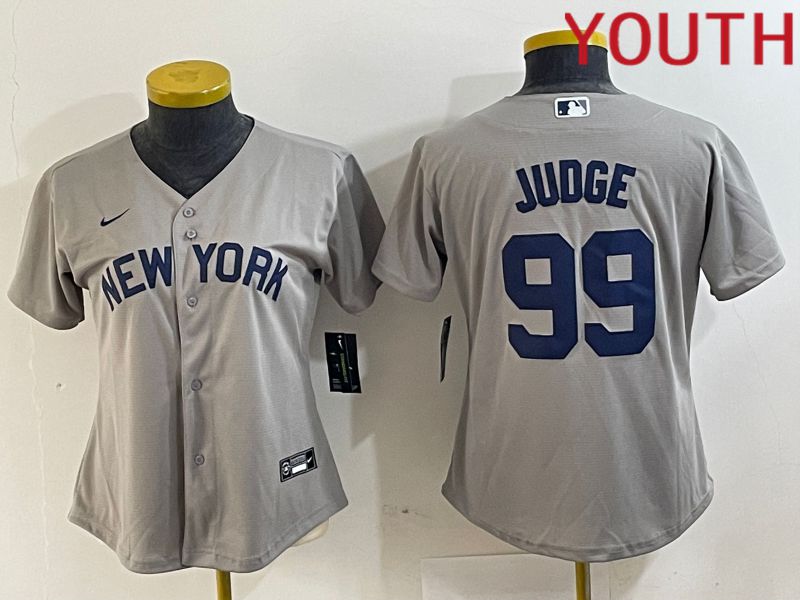 Youth New York Yankees #99 Judge Grey Nike Game 2024 MLB Jersey style 7